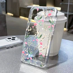 Premium Transparent Floral TPU Silicone Case - Soft and Elegant Protection for iPhone 13 (TI24)