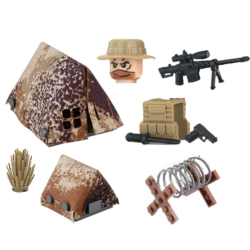 Soldiers Special Forces Figures Camp Tent Building Blocks Military