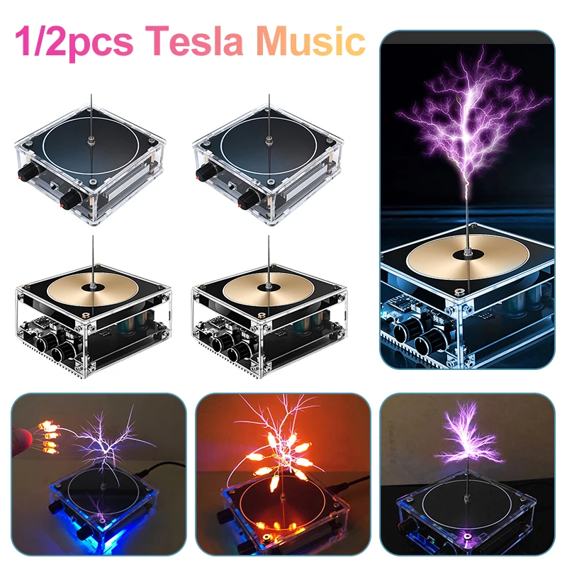 Bobine de musique Tesla AC110-240V, générateur d'arc haute fréquence,  Bluetooth, jouets éducatifs pour enfants, cadeau