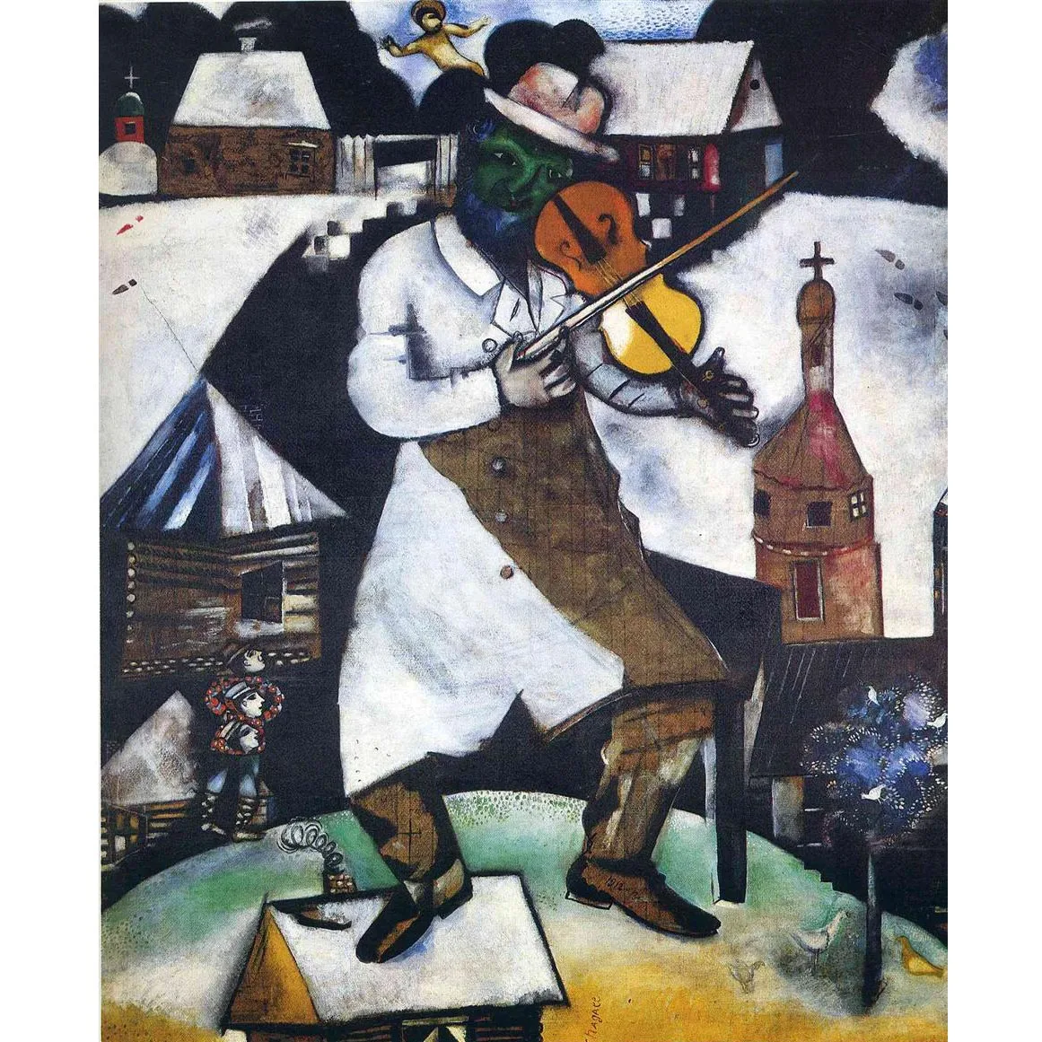 

The Fiddler by Marc Chagall Famous oil painting reproduction Cubism style art Decoration picture for dining room Home wall art