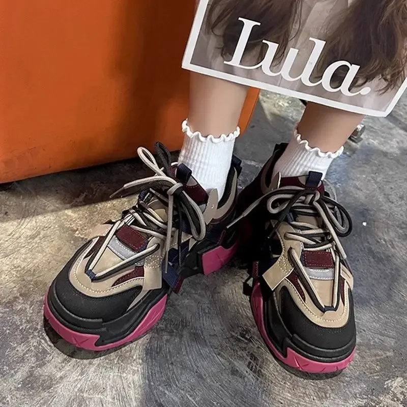 Sneakers Woman Footwear High on Platform Athletic Sports Spring Autumn Shoes for Women Trends 2025 Deals Korean New Casual Light - 3