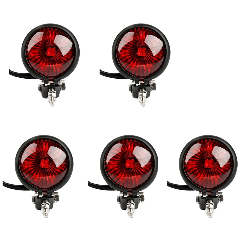 

5-кратный Красный 12 в светодиодный черный Регулируемый стоп-сигнал в стиле Кафе Racer задний фонарь для мотоциклов стоп-сигнал задний фонарь для чоппера поплавка