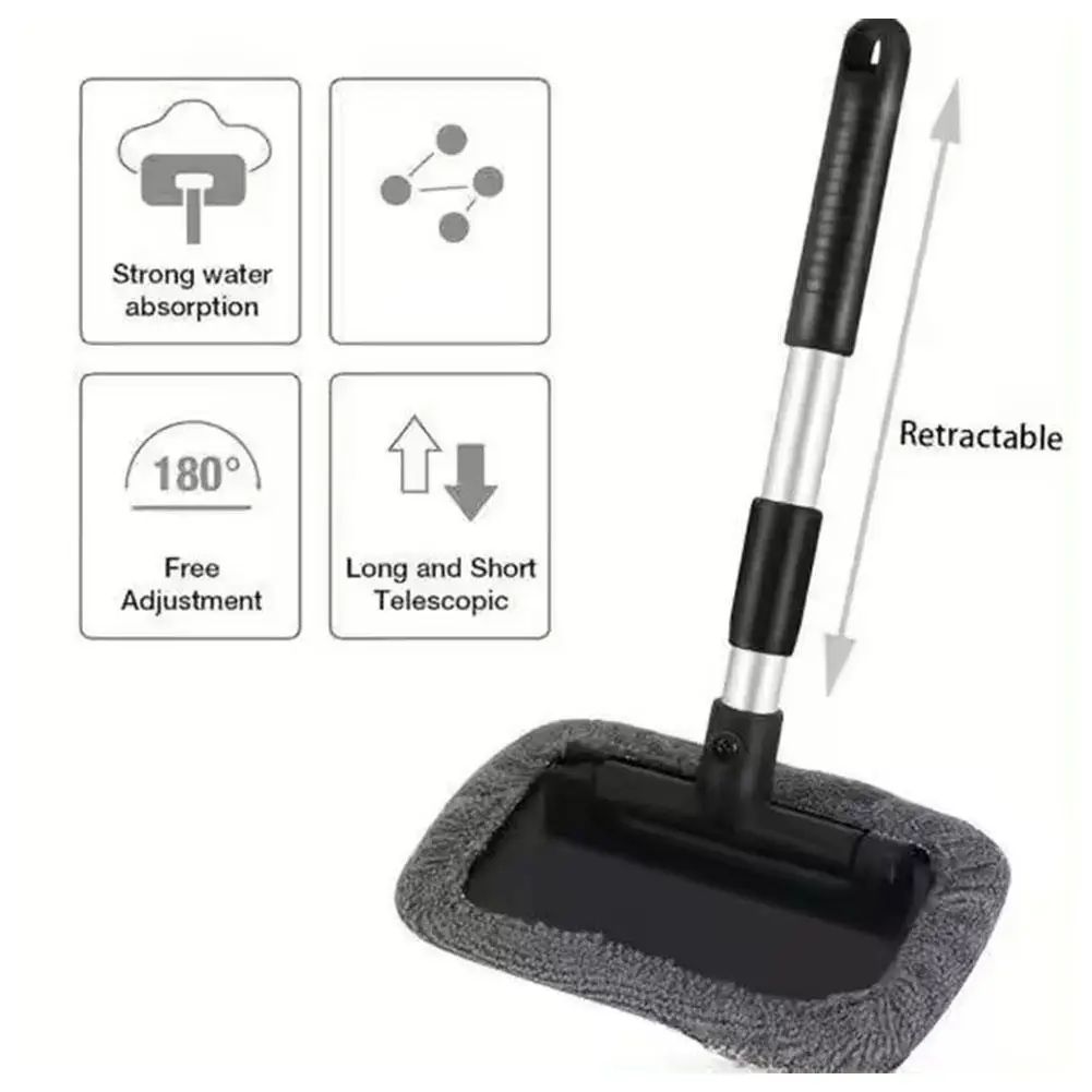 

Car Windshield Cleaning Tool Retractable Aluminum Alloy Car Wiper Glass Cleaner Auto Brush Washer Mop Accessories