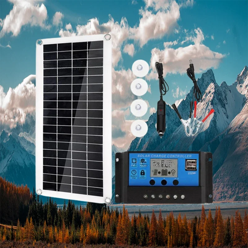 40W Solar Panel 12V/18V Solar Cell 10A-100A Controller Plate Kit For Phone RV Car Caravan Home Camping Outdoor Battery Portable Solar Panel Solar Charger Panels Solar Panel Kit Solar Panels