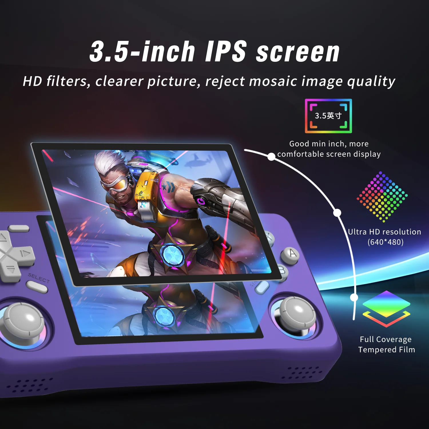 La console per videogiochi portatile retrò XF35H è dotata di sistema Linux, schermo IPS da 3,5 pollici e dimensioni tascabili._voghion.com