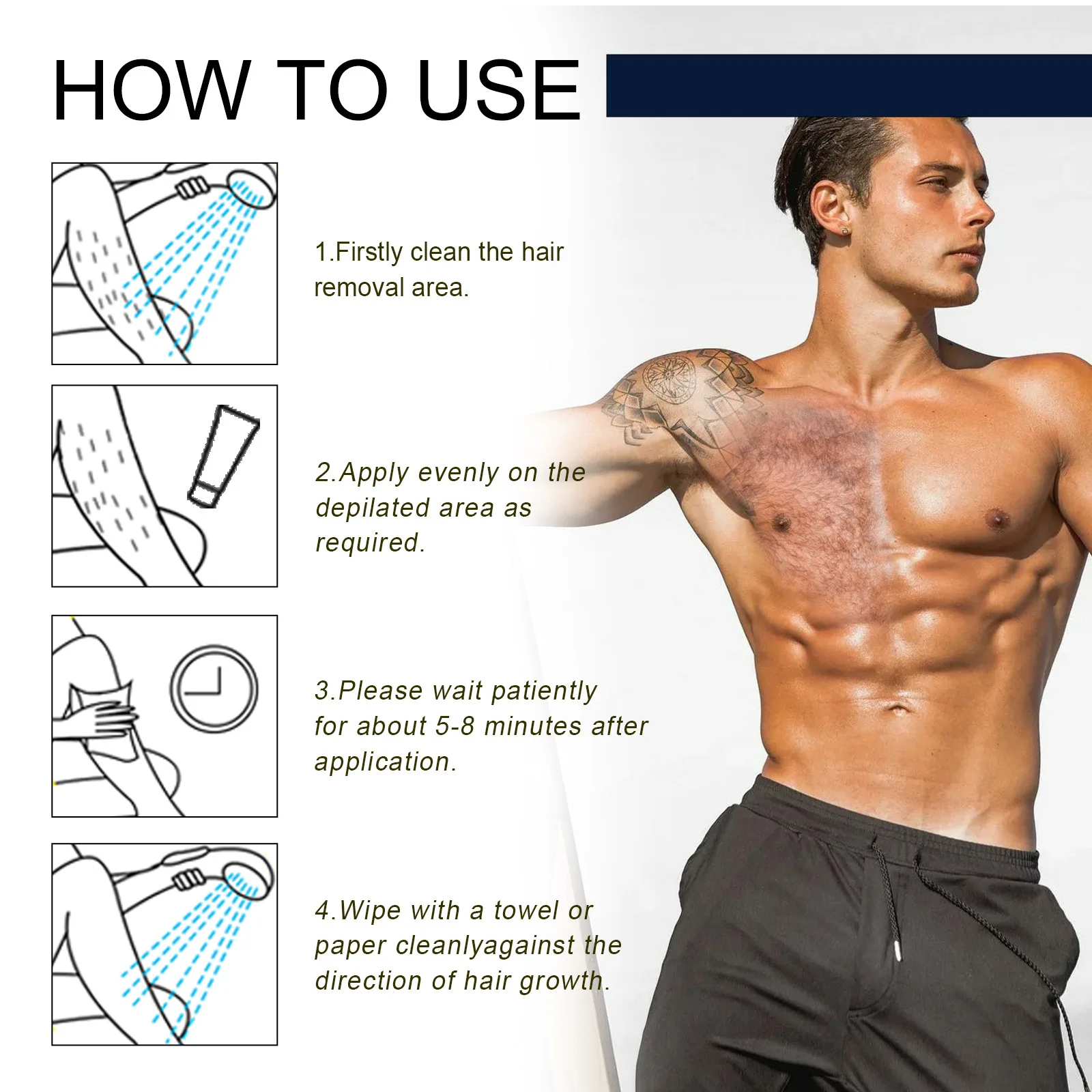 Men's Hair Removal Cream Hair Growth Inhibitor Face Beard Private Parts Armpit Arms Legs Permanent Epilator Painless Depilatory