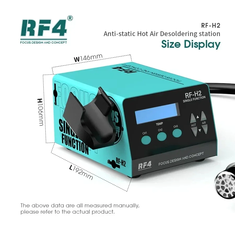 RF4 New1000W Fast Desoldering Hot Air Gun Soldering Station Digital Display Intelligent BGA Rework Station To PCB Chip Repair H2 6