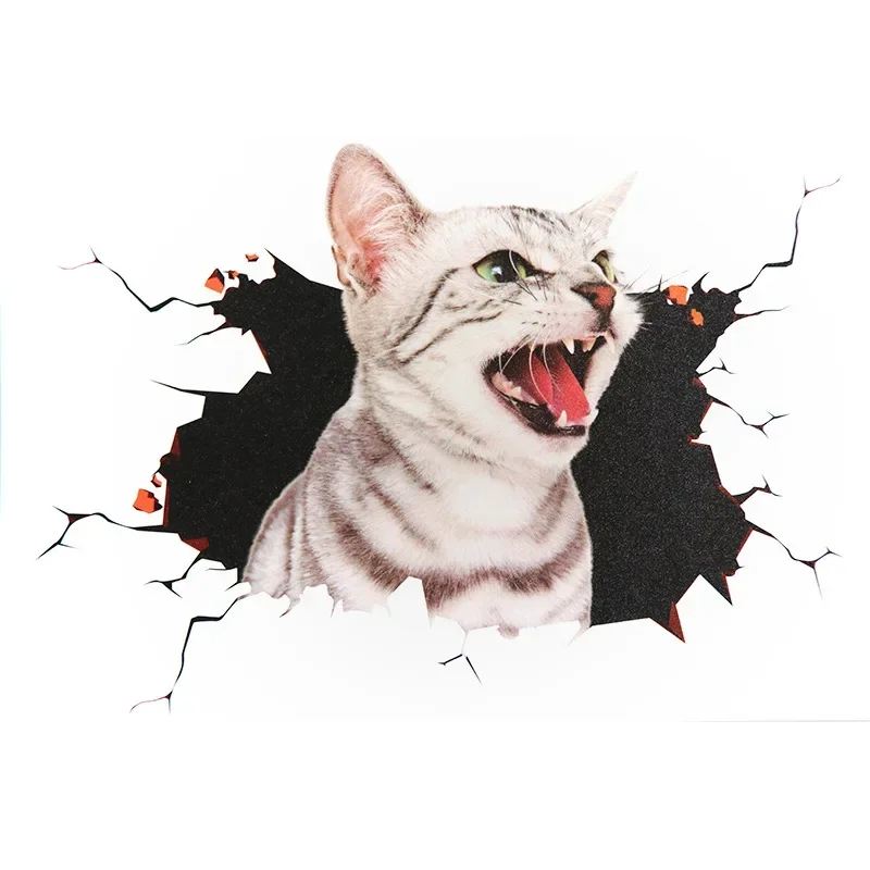 Scratch Cat Vinyl Creative Funny Removable Sticker for Toilet Decal Living Room Wall Window DIY Decoration