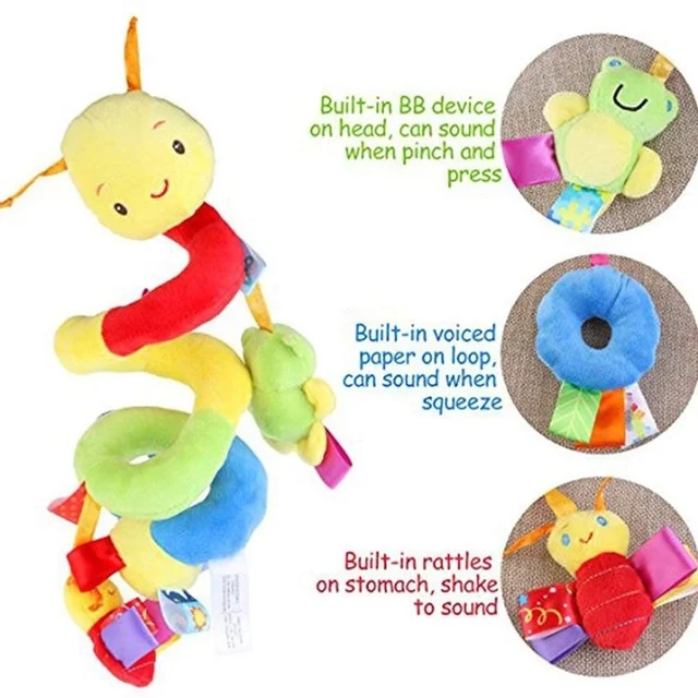 11 pièces en option, cloche de berceau de bébé hochet poussette de bébé cloche suspendue multifonctionnelle pincement couleurs vives pour attirer l'attention du bébé 3