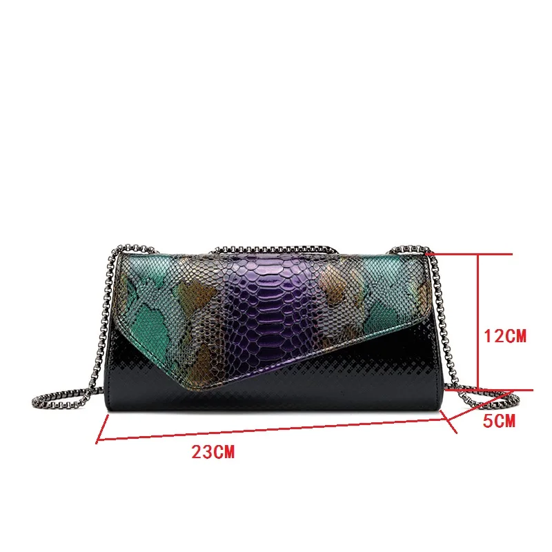 Bolso de mano con cadena para mujer, bandolera de un hombro, cuadrada, colorida, a la moda, 2024