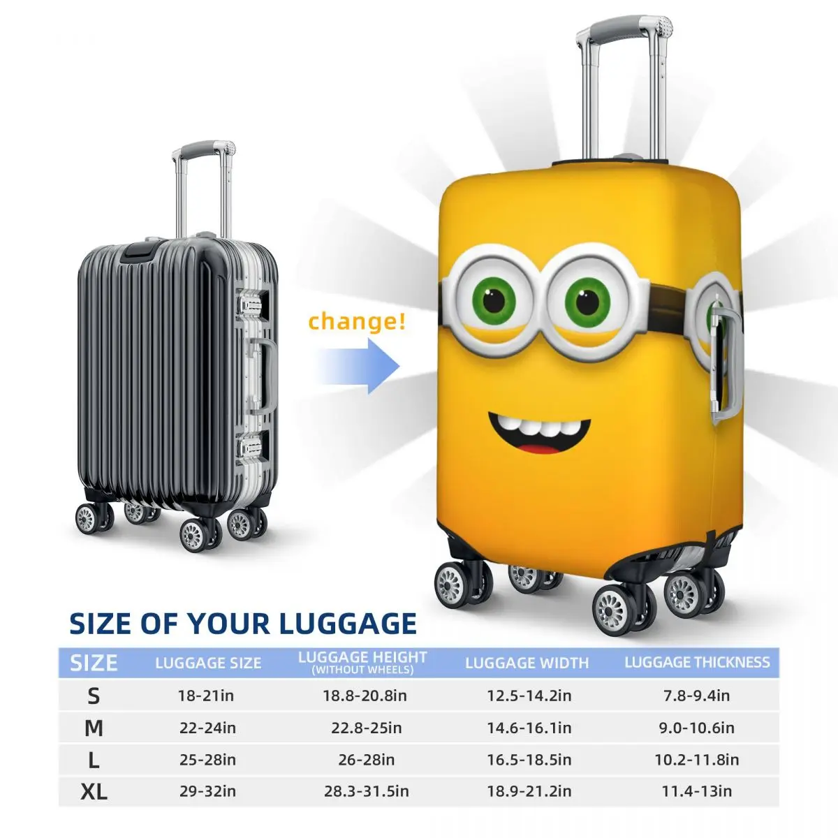Custom Minions Luggage Cover Cute Suitcase Protector Covers Suit For 18-32 inch 6