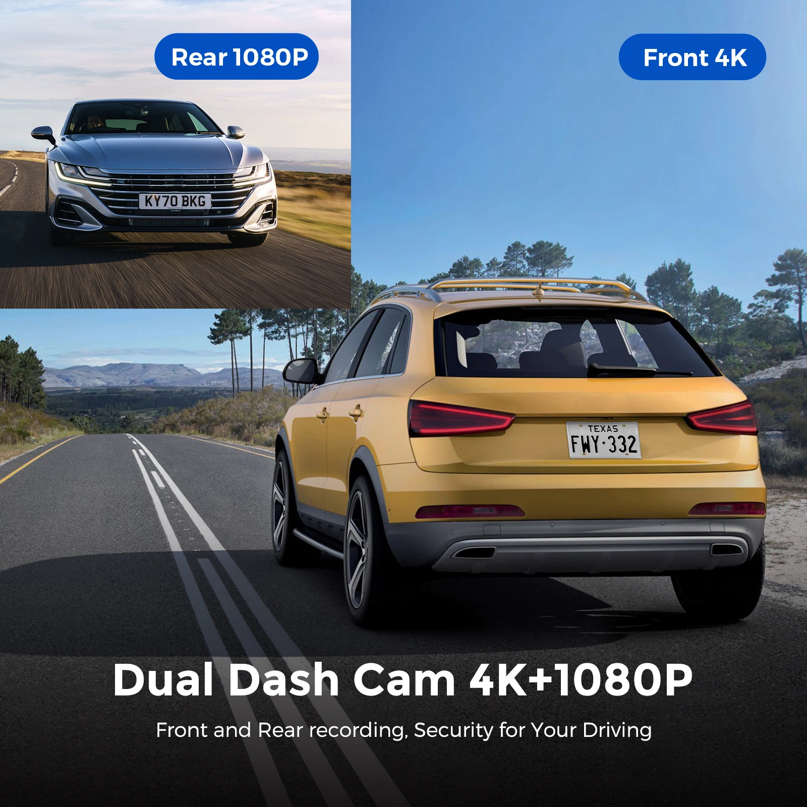 AZDOME  DVR GPS  ΰ, Ʈ   ķ, ̷  , 3 ä ķڴ, M550 3 ī޶, 4K + 1080P + 1080P
