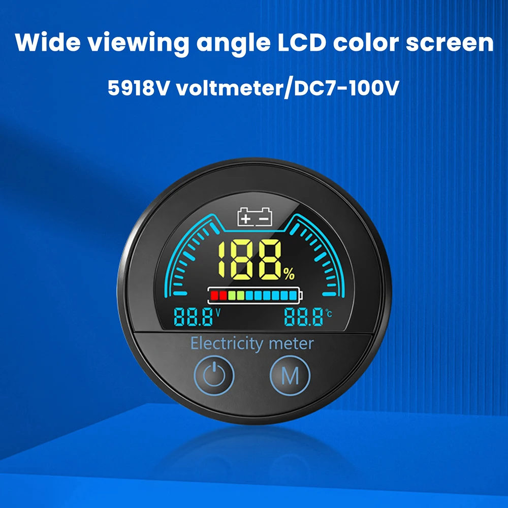 DC 7?100 V 방수 디지털 전압계, 2선식 DC 범용 배터리 잔량 표시기, 전기 자동차 등에 적합합니다.