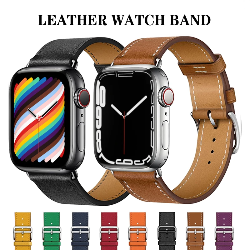 Vintage Leather Strap For Apple Watch Band 8 SE 7 6 5 4 3 2 Leopard Print  Wristband for iWatch 38mm 42mm 41mm 40mm 44mm 45mm - AliExpress