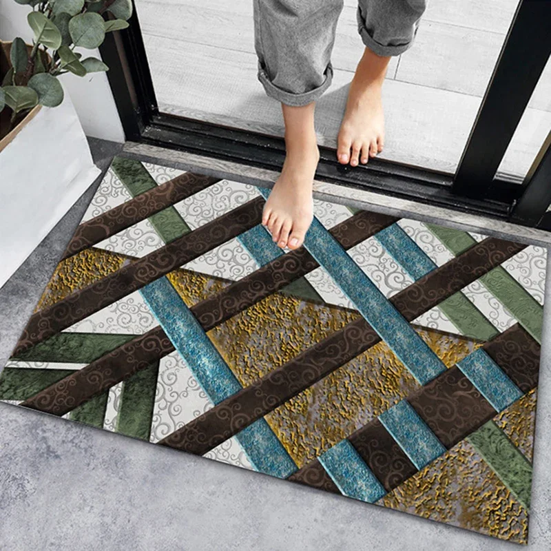 

Geometric Carpet Entrance Door mat Living Room Anti-slip Carpet Absorbent Bath Mat Kitchen Rug Welcome Mats For Front Door style