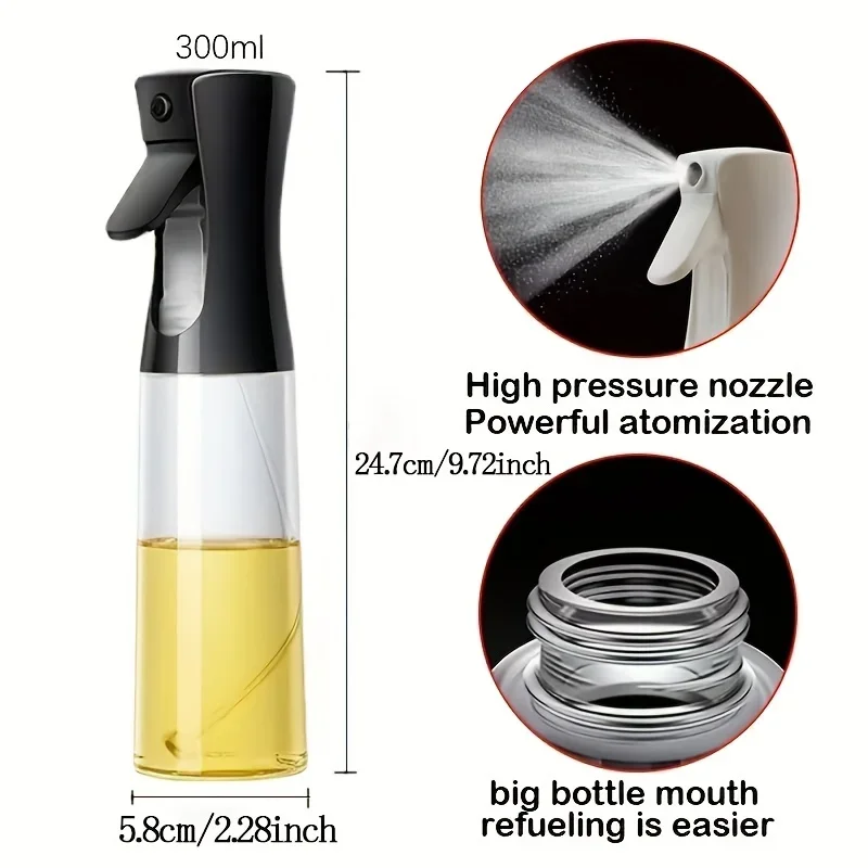 Oil Sprayer Kitchen Oil Dispenser Bottle 2pcs 200/300/500ml Pneumatic