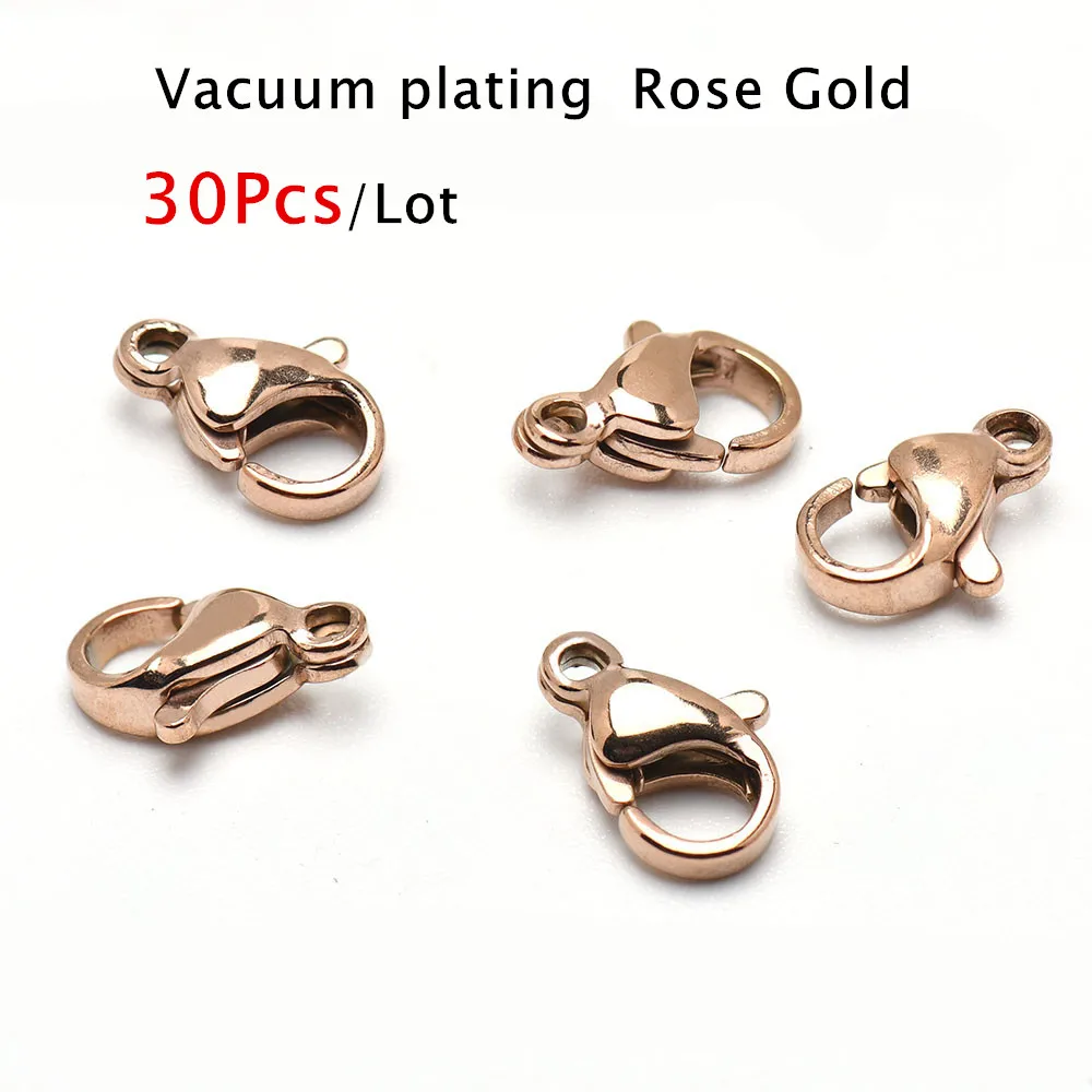 304 스테인리스 스틸 랍스터 걸쇠 발톱 걸쇠, 팔찌 목걸이 체인, DIY 주얼리 제작 재료, 9-15mm, 30-50 개