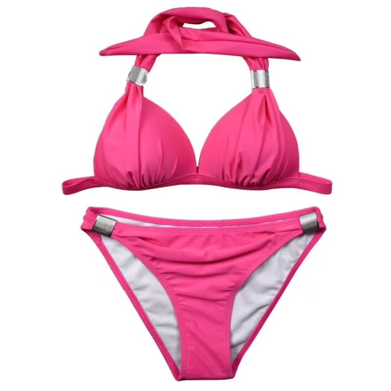 2026 High-Waist Sexy Push-Up Zweiteiliger Badeanzug Vintage Retro Bikini-Set Damen Strandmode Gepolsterter Push-Up Badeanzug – Detail 13