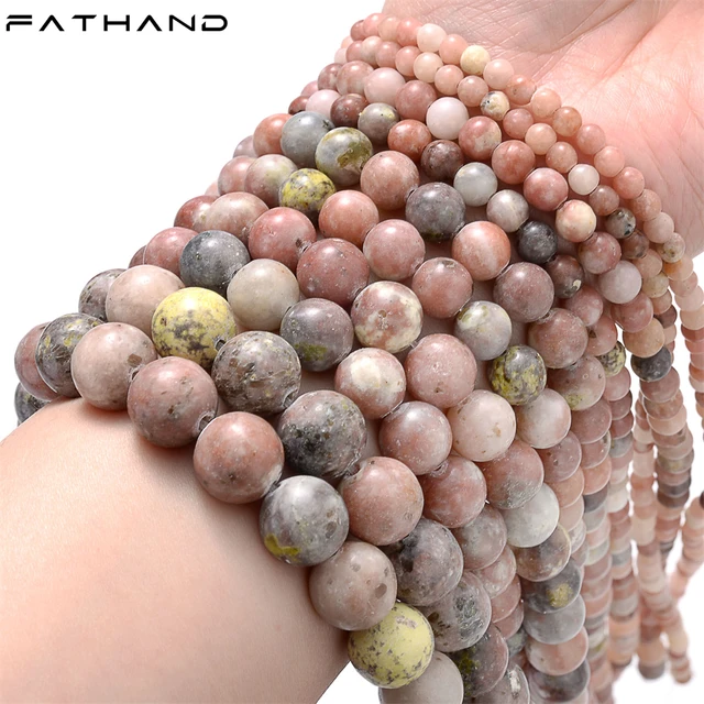 Natural Matte Red Plum Stone Beads Frosted Map Stone Round Bulk