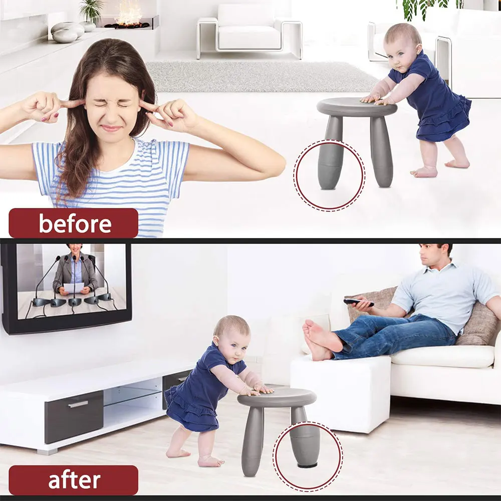 Table Leg Protectors, Anti-Scratch Leg Pads, Rubber Non-Slip Chair Leg Pads, Silent Stickers, Furniture Accessories 2