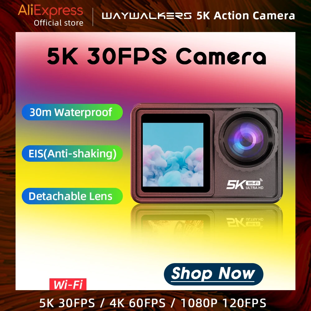 Cerastes 4k 60fps Wifi Anti-shake Action Camera Dual Screen 170° Wide Angle  30m Waterproof Sport Camera With Remote Control - Sports & Action Video  Cameras - AliExpress