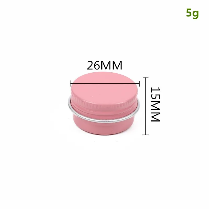 

200pcs Mini 5g/5ml Pink Empty Round Aluminum Box Tins Lip Balm Cosmetic Container Cream Candle Jar Refillable Bottles