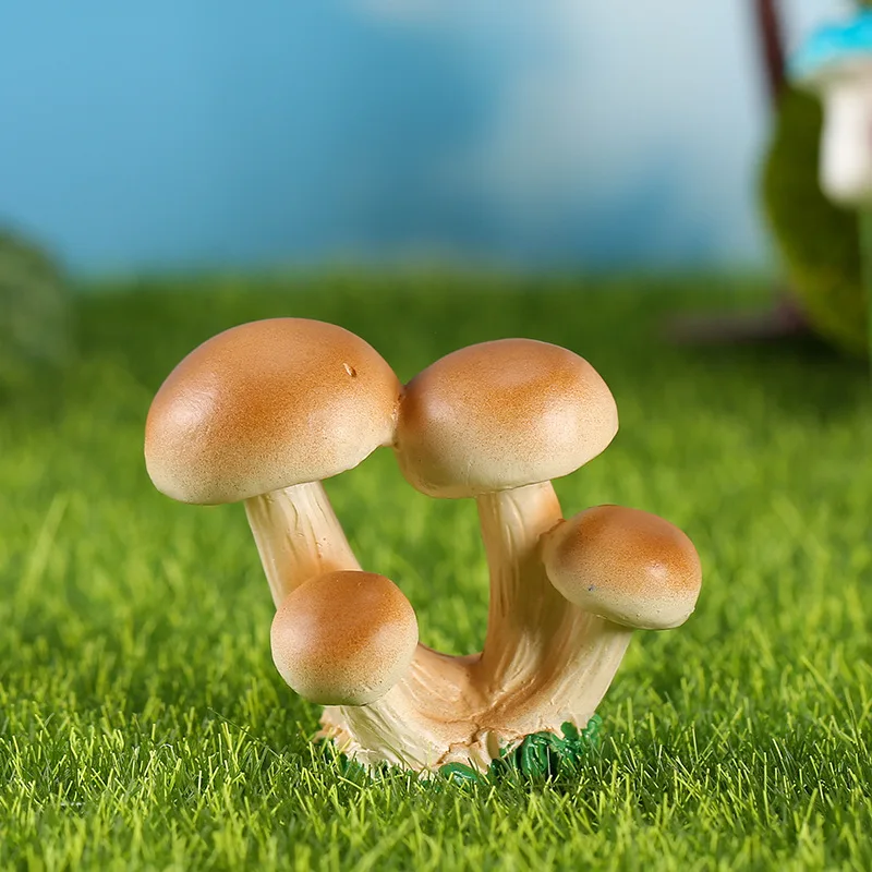 Mini Resin Mushroom Figurine Fake Mushroom Miniatures DIY Micro Landscape Fairy Garden Terrarium Decorations Desktop Ornament