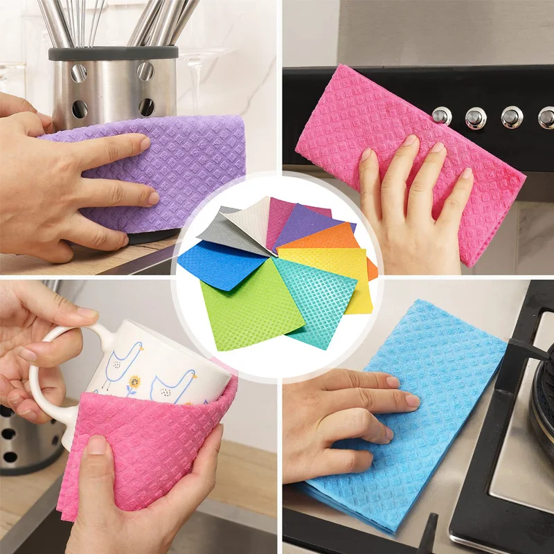 Kitchen Towels 10Pcs Reusable Swedish Dishcloths