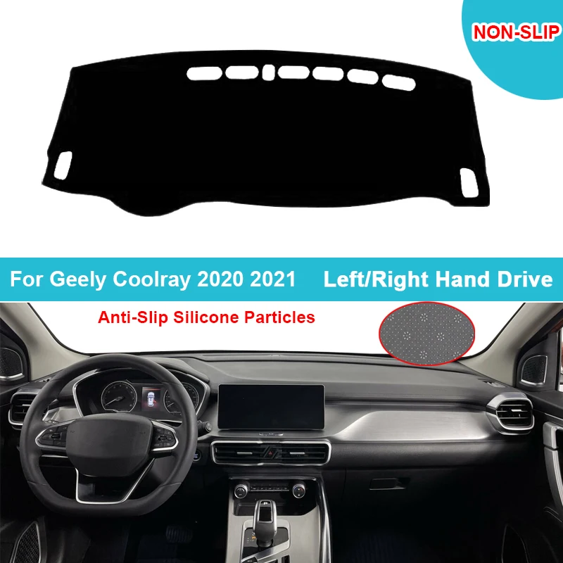 

Car Auto Dashboard Cover Carpet For Geely Coolray 2020 2021 2022 Flannel Suede Polyester Dashmat Carpet Rug Car Protector