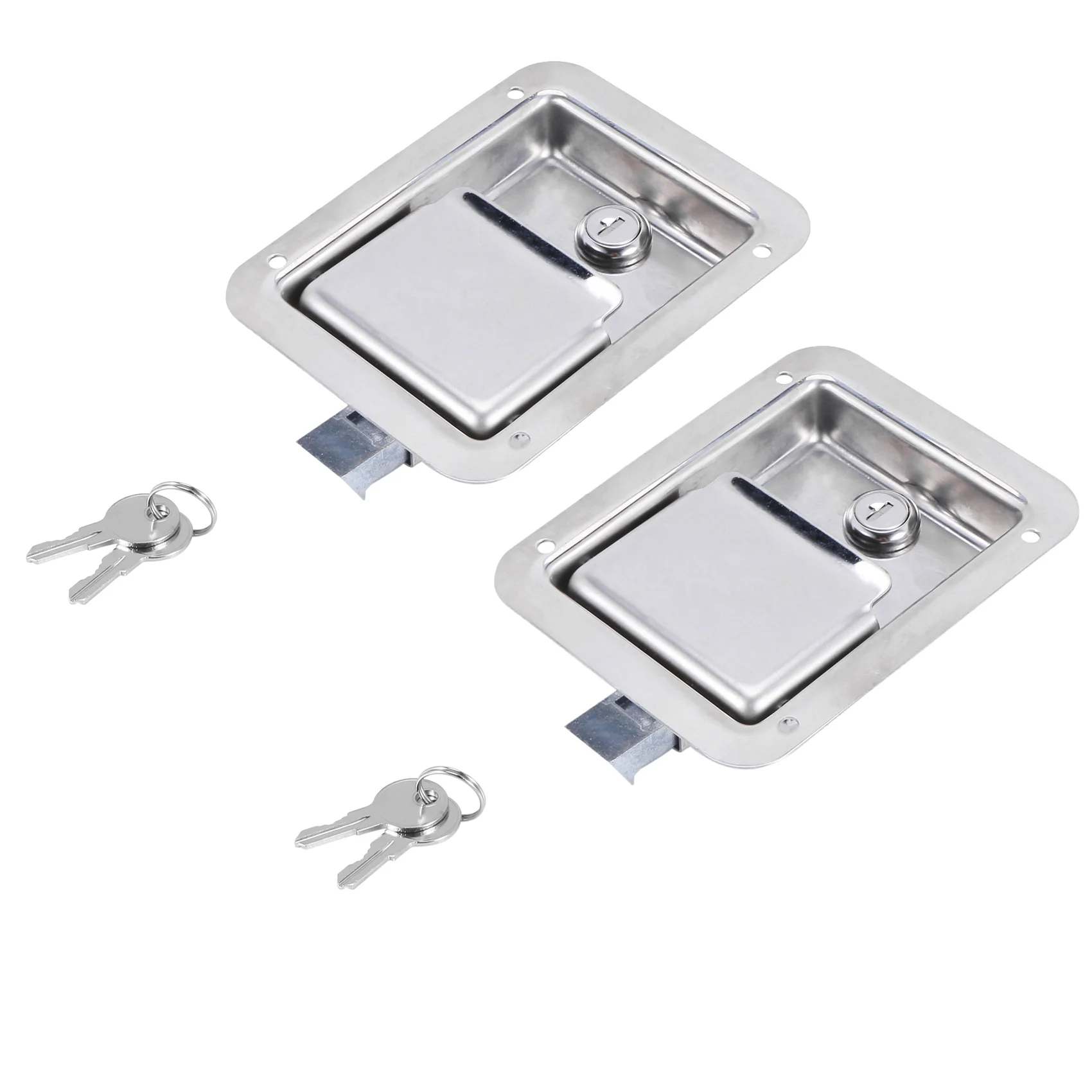 

Hardware 2 Pack Stainless Steel Paddle Latch With Lock & Key - Flush Single Point Handle For Door Trailer RV