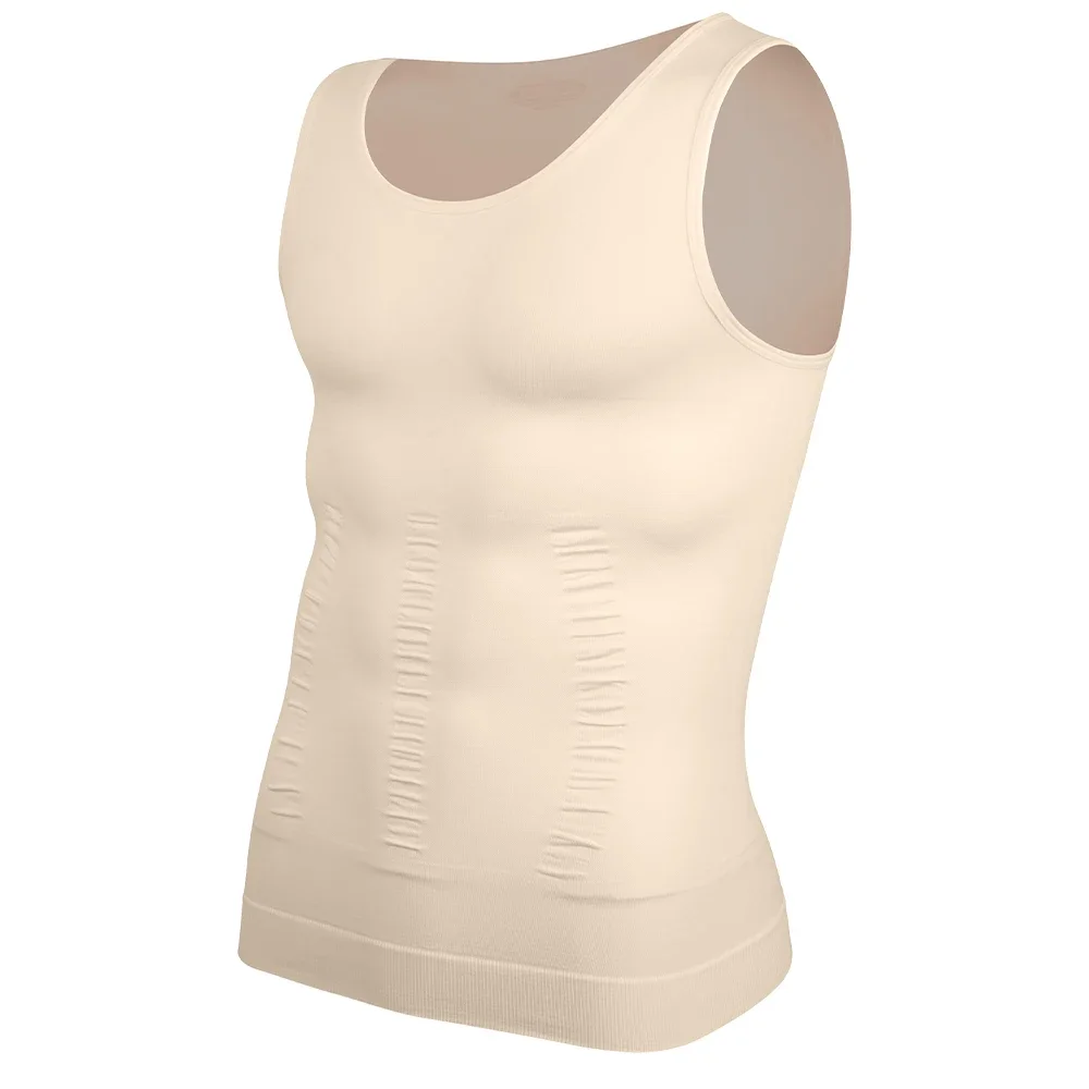 Herren Kompressions-Shirt für Körperformung Schlankheits-Weste Bauchweg-Unterwäsche Tanktop – Detail 6