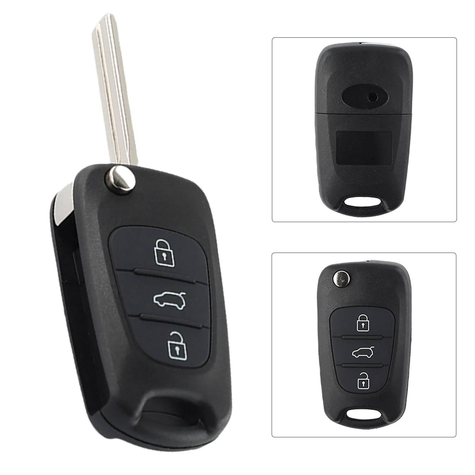 

Parts & Accessories Remote Key Case 1pcs/1pacK 3 Button 954301J000 954301J050 954302L600 Black Plastic For Hyundai I20