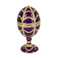 QIFU Vintage Purple Faberge Egg Style Trinket Box for Home Decor Gift 1