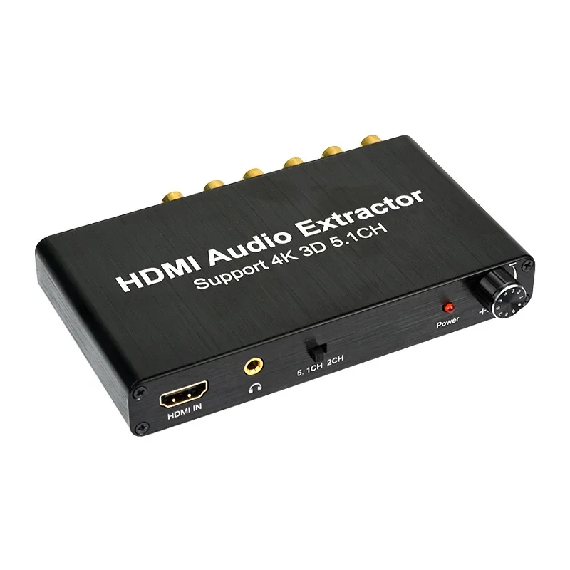 HDMI 오디오 추출기 디코더 4K 5.1CH HDMI 사운드 추출기 앰프 HDMI to RCA 5.1 채널 3.5mm 아날로그 컨버터 PS4 DVD용