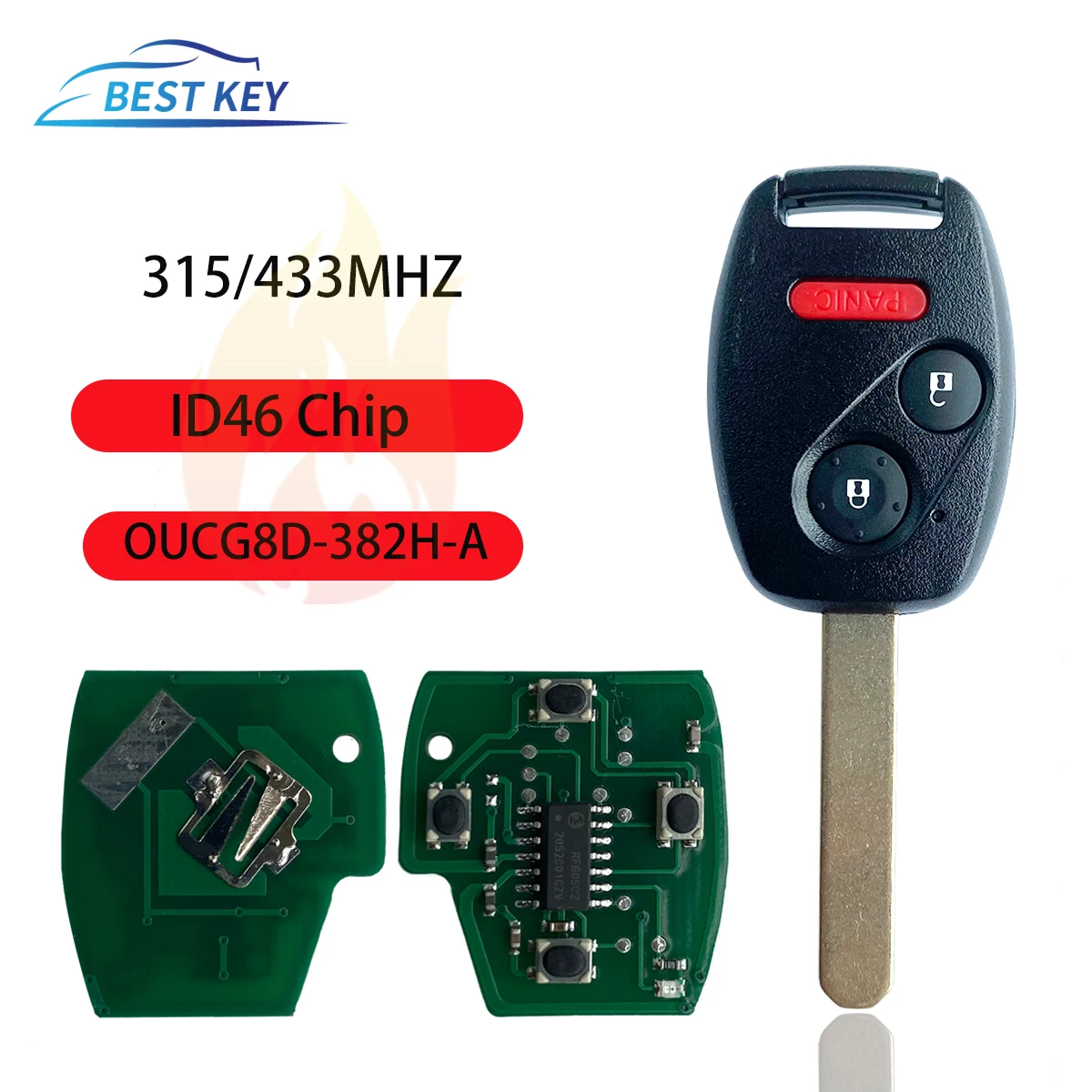 BESTKEYCarAccessoriesRemoteControlCarKeyForHondaAccord2003