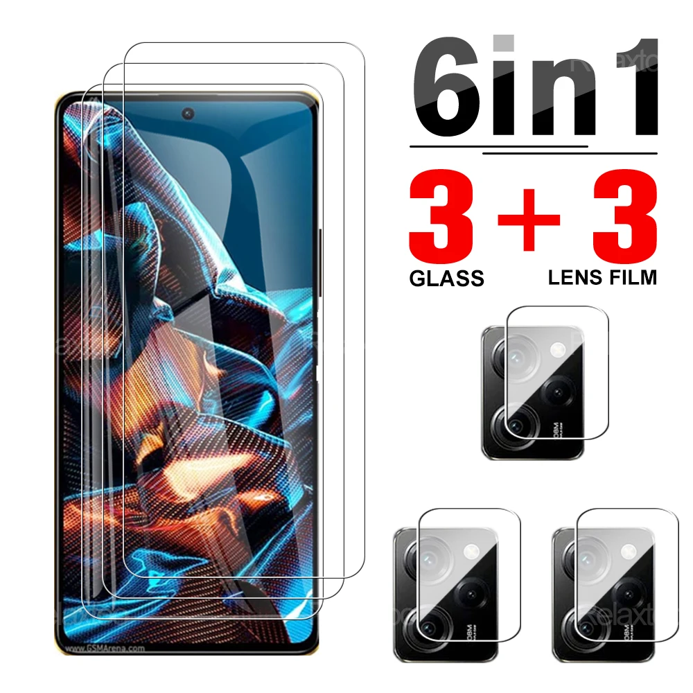 

6IN1 Tempered Screen Glass For Xiaomi Poco X5 Pro 5G PocoX5 M5 4G Camera Lens Films Case Shield Guard Film Protector Glass