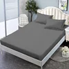 1pc Simple Solid Color Fitted Sheet Nordic Mattress Cover Plush bed sheet Winter Warm Elastic Soft Bed Sheet With Elastic Band 2