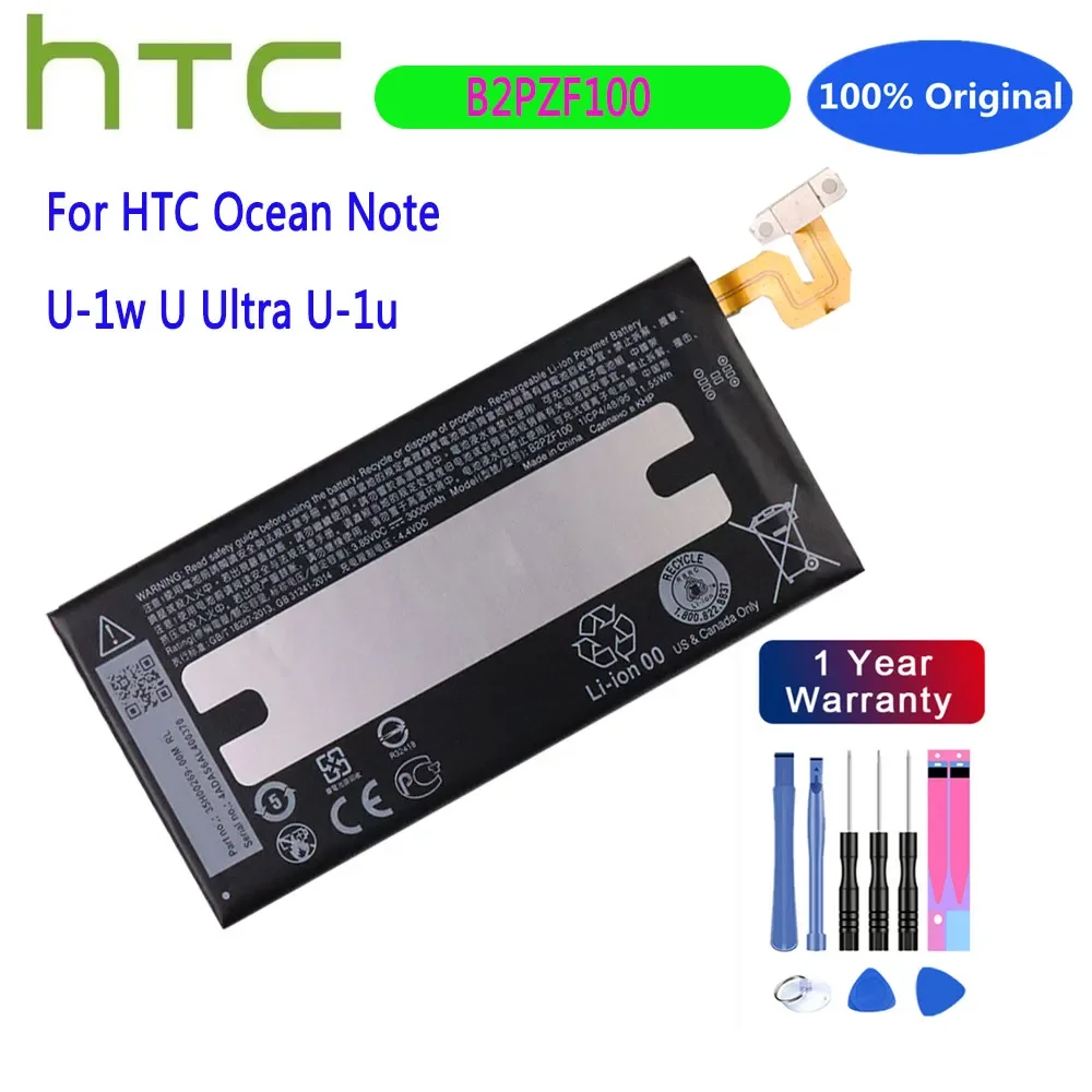 

New 3000mAh B2PZF100 Original Battery For HTC Ocean Note U-1w U Ultra U-1u Phone Battery Bateria Fast Shipping + Tools