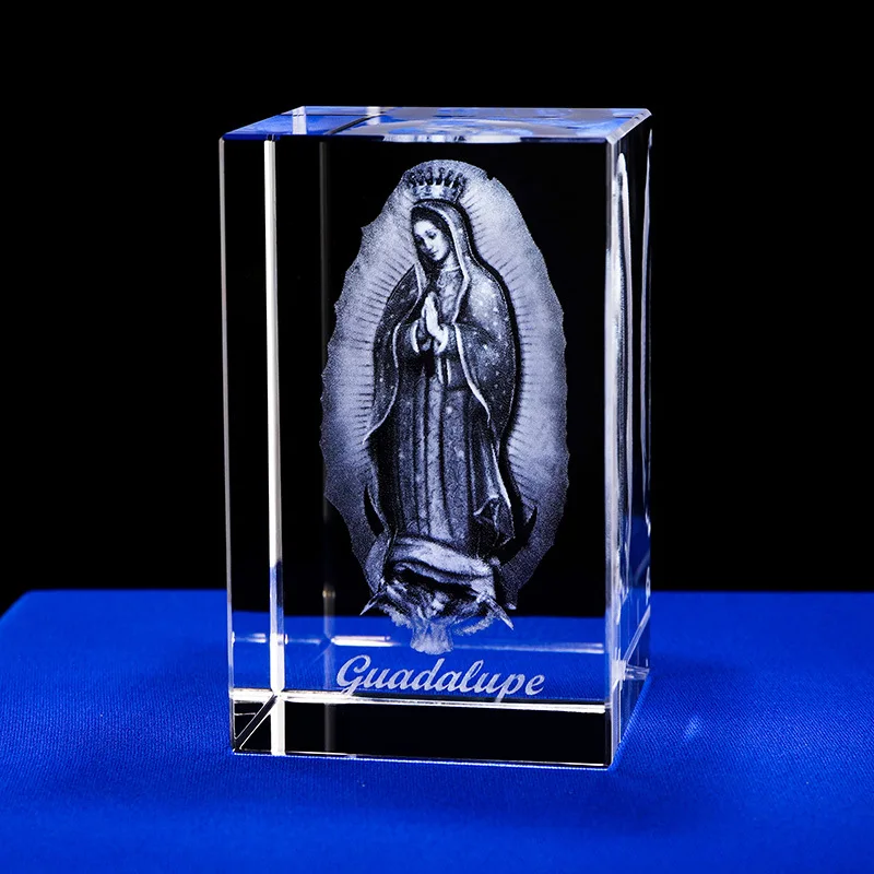 Laser Engraved Virgin Mary Crystal 6