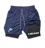 2 in 1 Compression Shorts for Head Men Gym Workout Running Shorts with Phone Pockets Athletic Quick Dry Activewear 1