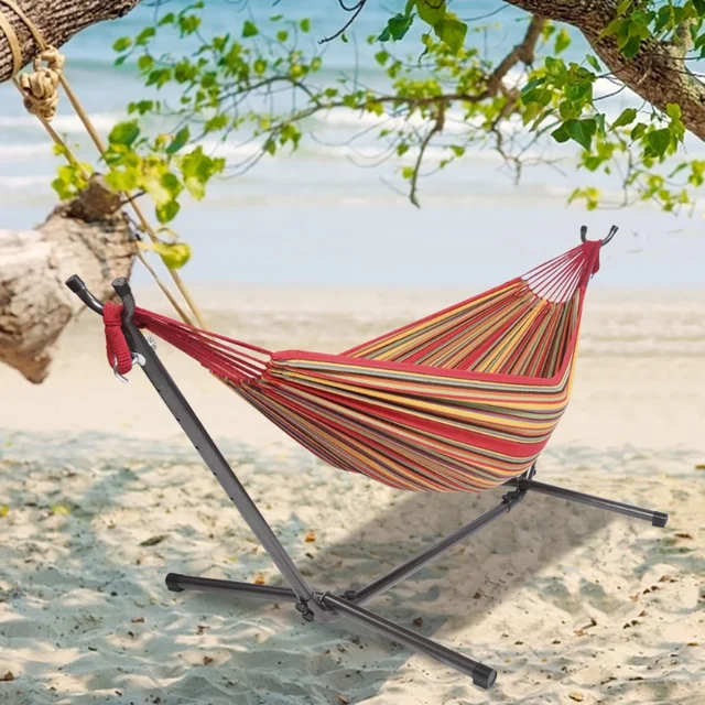 Double Hammock with Carrying Bag, Steel Stand 2
