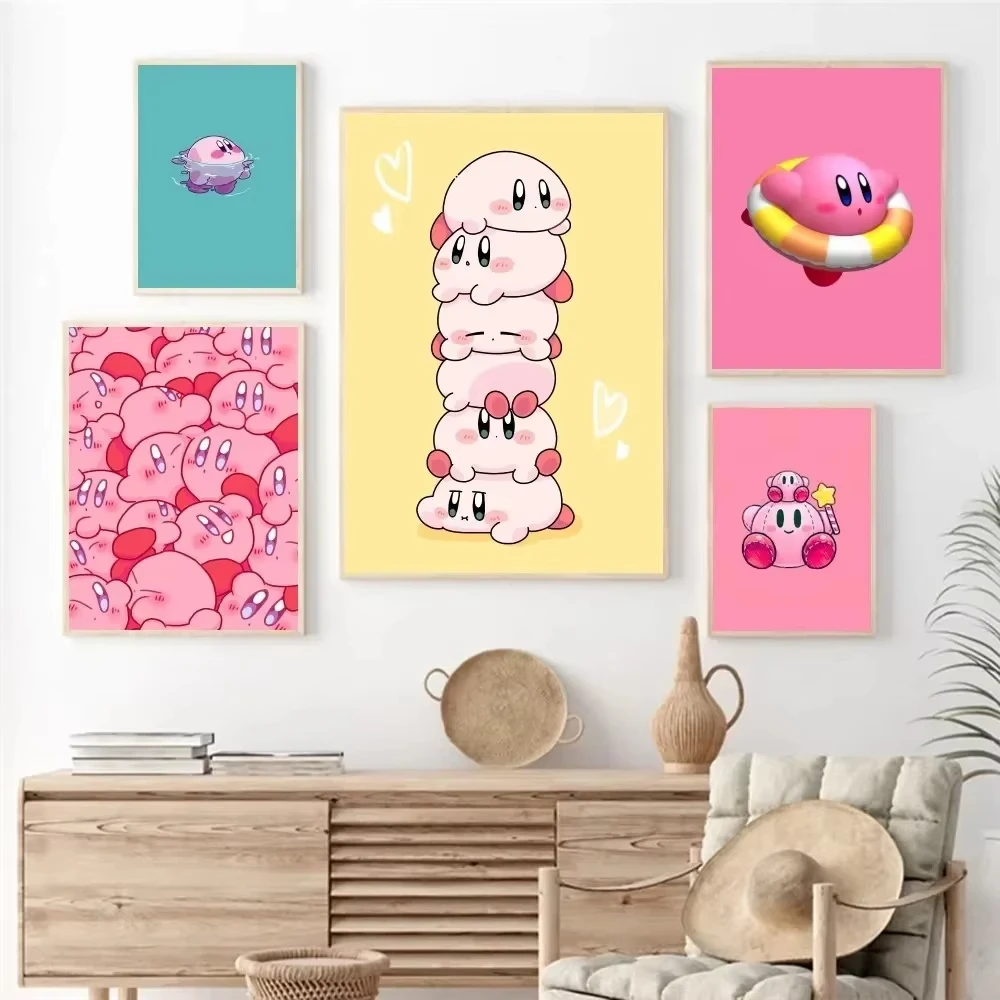 Cartoon Cute K-Kirbys -Art Poster Frameless canvas poster Coffee House ...