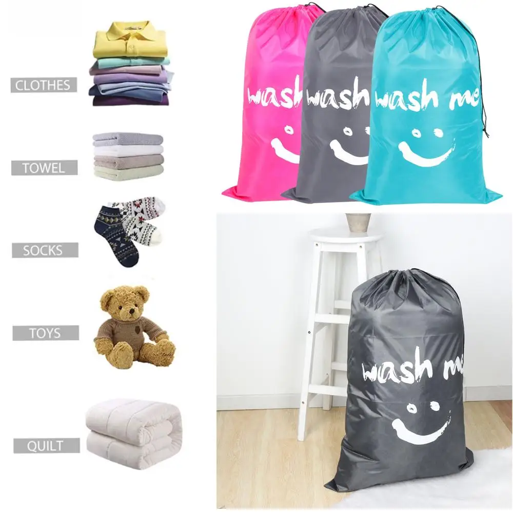 Description Picture 2 of itemNylon Laundry Bag Wash Me Travel Storage Pouch Machine Washable Dirty Clothes Organizer Wash Drawstring Bag