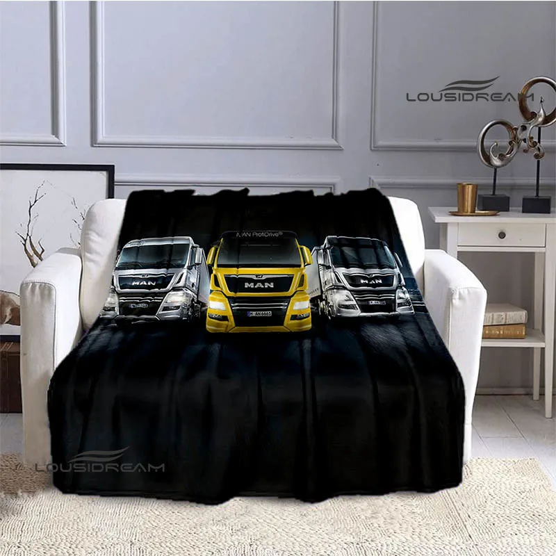 Man truck logo printed blanket Flannel Soft Comfort Blanket Home Travel Blanket blankets for beds Picnic blankets Birthday Gift 6