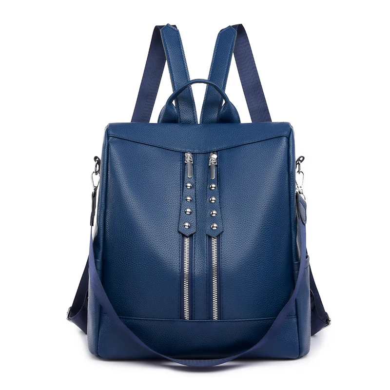 

Casual Large Capacity Interior Compartment Backpacks Solid Softback Hot Sale Bags for Women Interior Zipper Pocket Pu Backpacks
