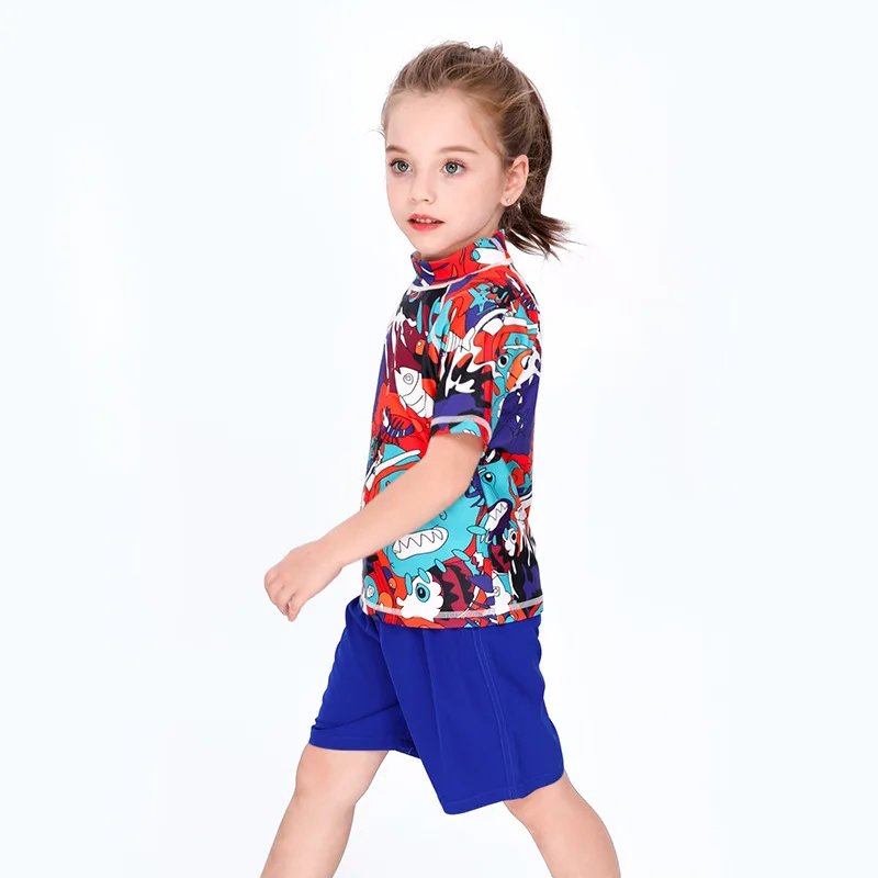 Swimming T Shirt UPF50 UV Protection Children's Swimsuit Rash Guard Beach Clothes Baby Swimwear for Girls Boys Bathing Top 3-11T