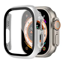 Premium Shockproof Bumper Case with Tempered Glass Screen Protector for Apple Watch Ultra 2 - 49mm (Silver)