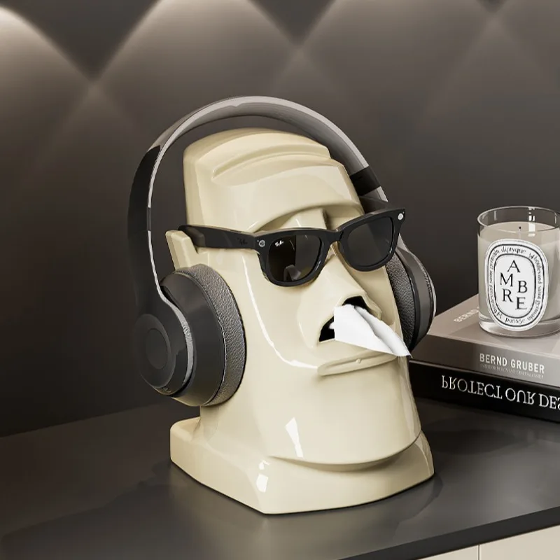 Creative Stone Statue Portrait Plastic Tissue Box Home Multifunctional Headset Stand Living Room Bedroom Extractable Tissue Box 3