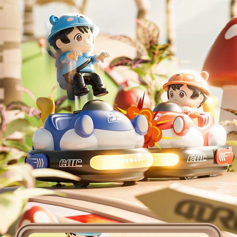 2 RC Toy Cars 2.4G Super Battle Bumper Car Cute Pop-up Doll Crash Bounce Ejection Light Children's Remote Control Toys Gift New