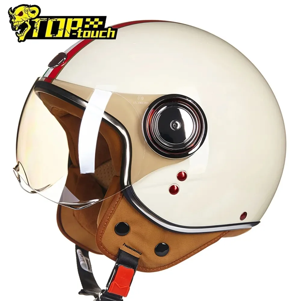 Beon Casco Moto Chopper 3/4 Casco Moto Vintage Open Face Moto Capacete De Moto Uomo Donna Moto Scooter Casco Moto